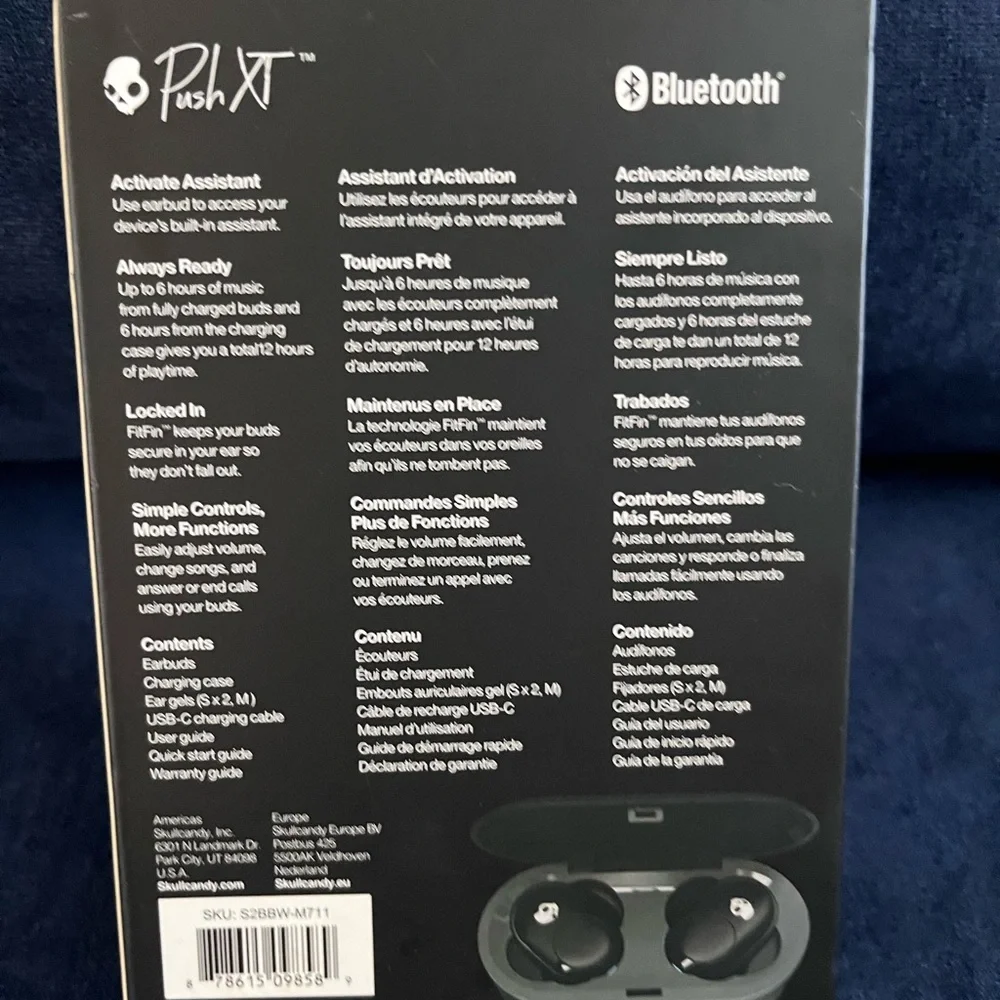 Skullcandy Push XT Wireless Earbuds - Black